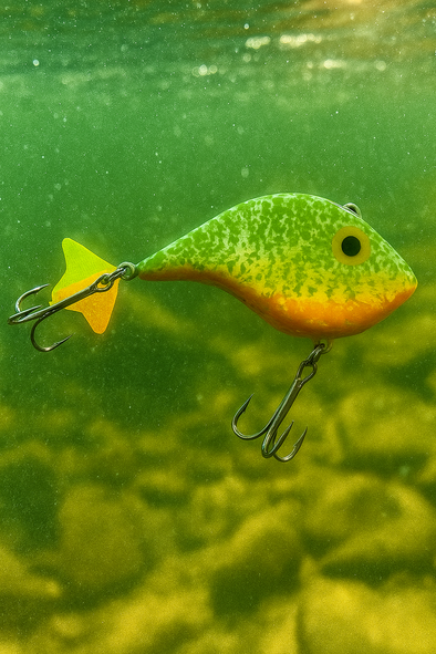 Orange & Green Lipless Crankbait