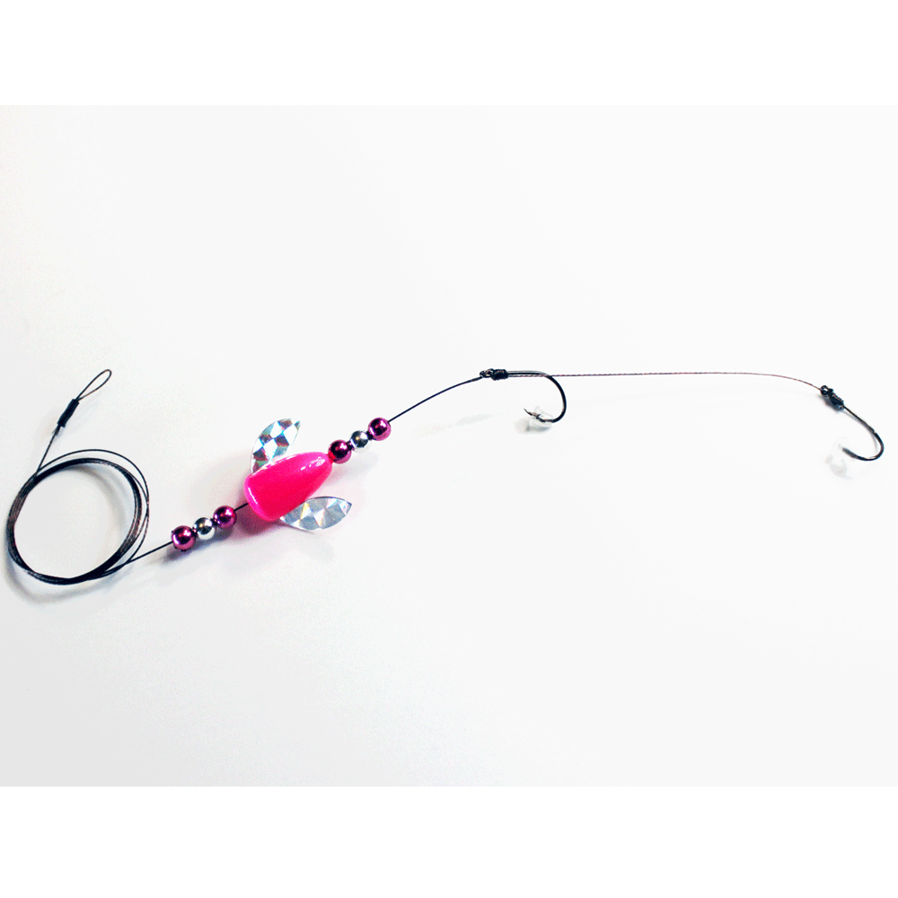 Challenger Lures 3D Worm Harness Bottom Bouncing Rig - Willow - #4 - U.V. Pink Panties